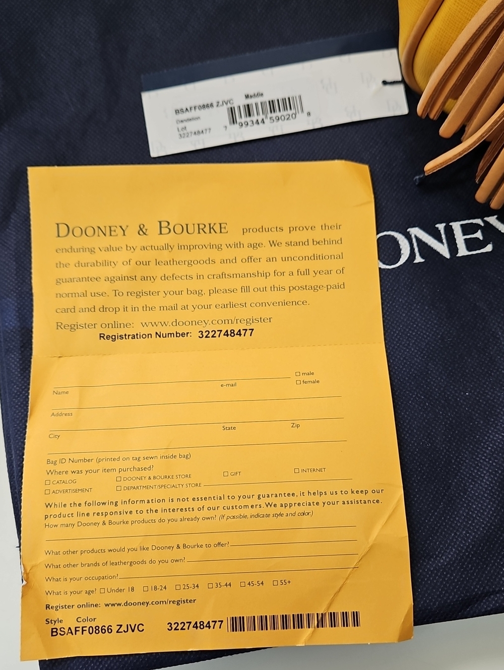โจ๏ธ Dooney & Bourke 'Maddie' Saffiano Leather Dandelion Hobo Bag - Picture 11 of 16